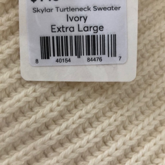 Marine Layer Skylar Sweater Knit Chevron Mock Turtleneck Pullover Ivory NWT XL - Picture 8 of 8